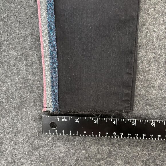 Mother Jeans Womens 24 Black High Waisted Looker Ankle Fray Guilty Glitter Racer - Picture 8 of 15